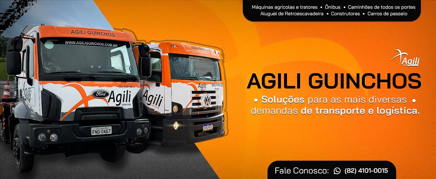 Agili Guinchos - Soluções para as mais diversas demandas de transporte e logística.