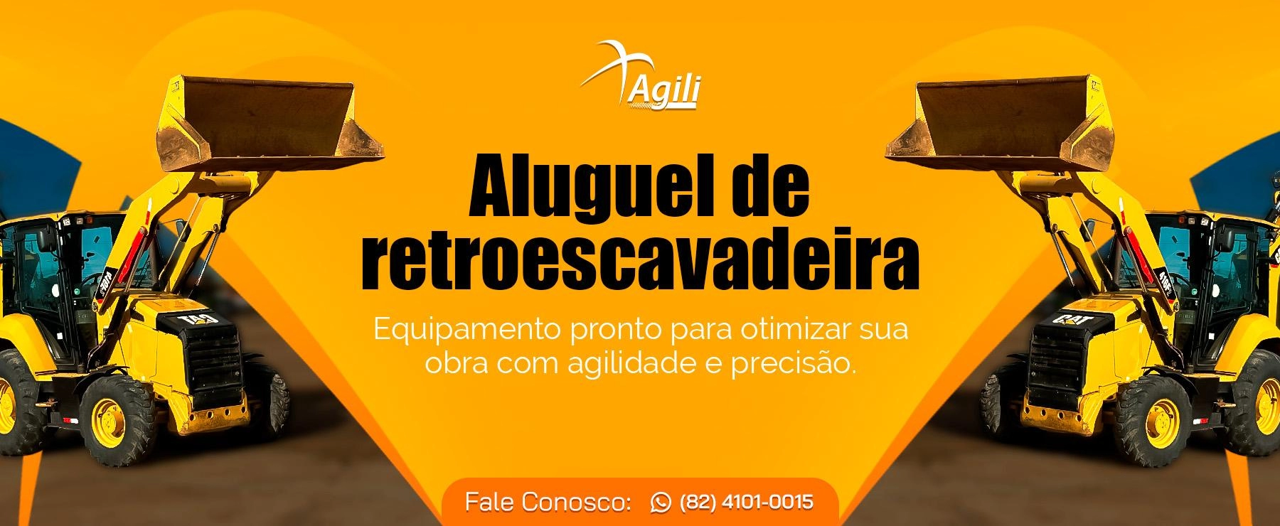 Aluguel de retroescavadeira: equipamento pronto para otimizar sua obra com agilidade e precisão.